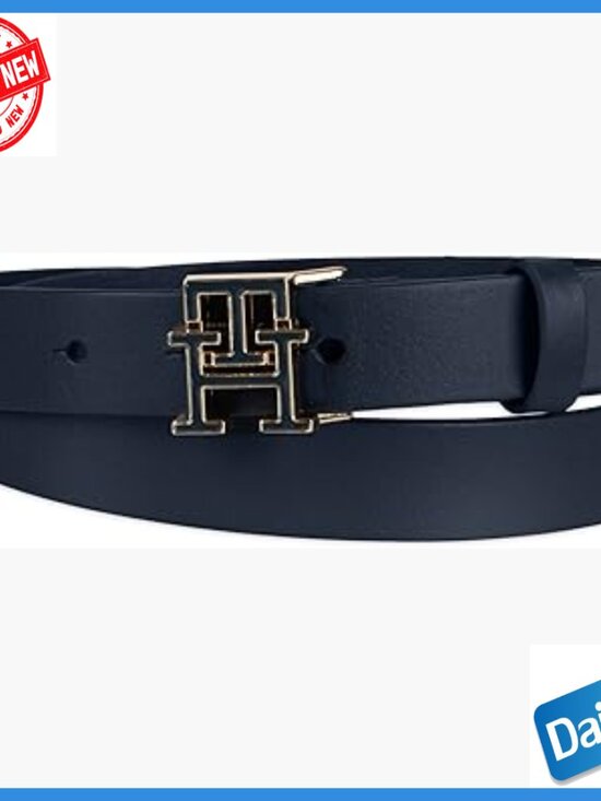 Genuine Leather Skinny Belt with Monogram Buckle Adjustable for Jeans Dresses main image 5